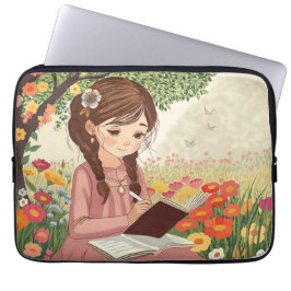 Capa para laptop Menina no Jardim ラップトップスリーブ