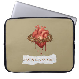 Capa para Portátil com Frase "Jesus Ama Você" ラップトップスリーブ