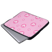 Capa para Portátil Rosa com Corações ラップトップスリーブ (正面下部)