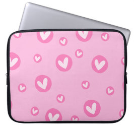 Capa para Portátil Rosa com Corações ラップトップスリーブ