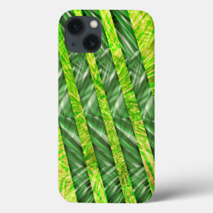 Capa verde amella com riscos e trasos tipo bambu iPhone 13ケース