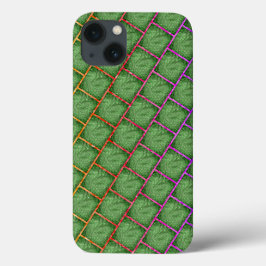 Capa verde com 'tellinha' colorida, para Iphone.. iPhone 13ケース
