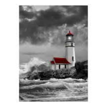 Cape Blancoライトハウス（白黒）