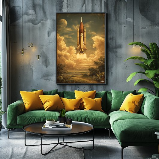 Cape Canaveral Rocket – Mid-Century Retro Space ポスター