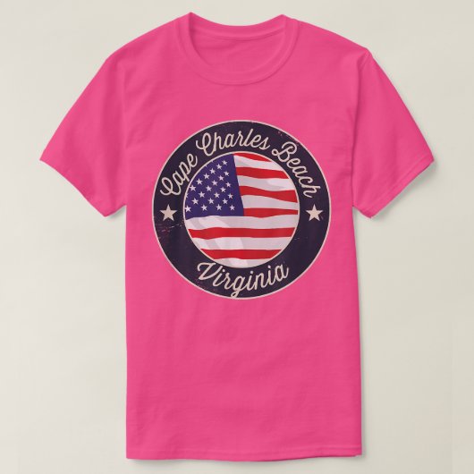 Cape Charles Beach - Patriotic Virginia Souvenir T Tシャツ (デザイン正面)