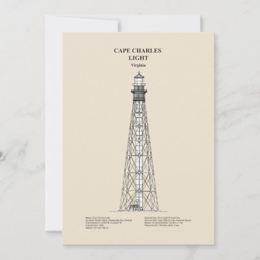 Cape Charles Light house – バージニア州 – SBD サンキューカード (正面)