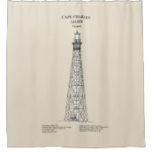 Cape Charles Light house – バージニア州 – SBD シャワーカーテン (正面)