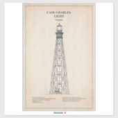 Cape Charles Light house – バージニア州 – SBD シール (シート)