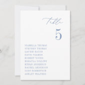 CAPE CODコースタルブルーシーティングテーブルナンバーカード 招待状 (正面)