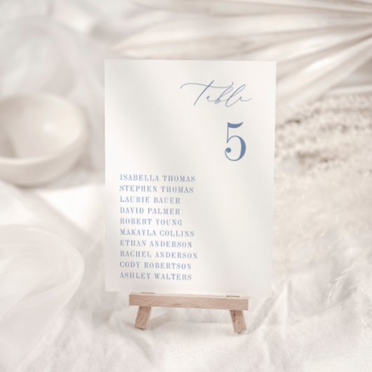 CAPE CODコースタルブルーシーティングテーブルナンバーカード 招待状