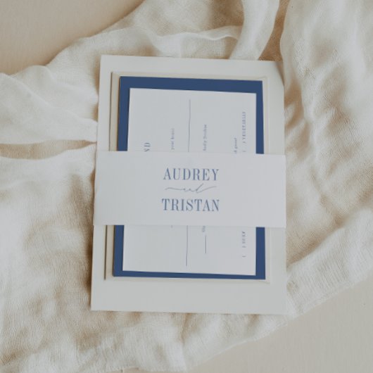 CAPE COD沿岸ブルーミニマリスト 招待状ベリーバンド