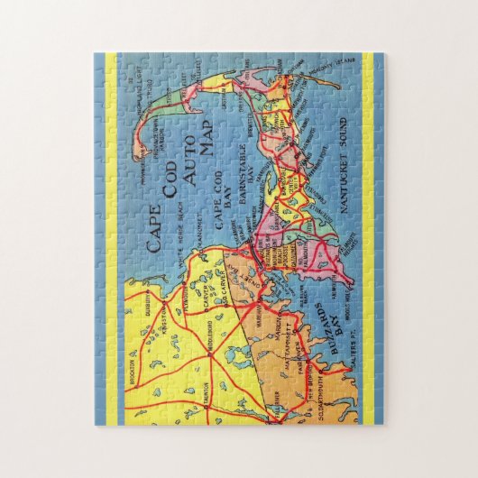 Cape Cod Auto Map 11x14 Jigsaw Puzzle ジグソーパズル (縦)