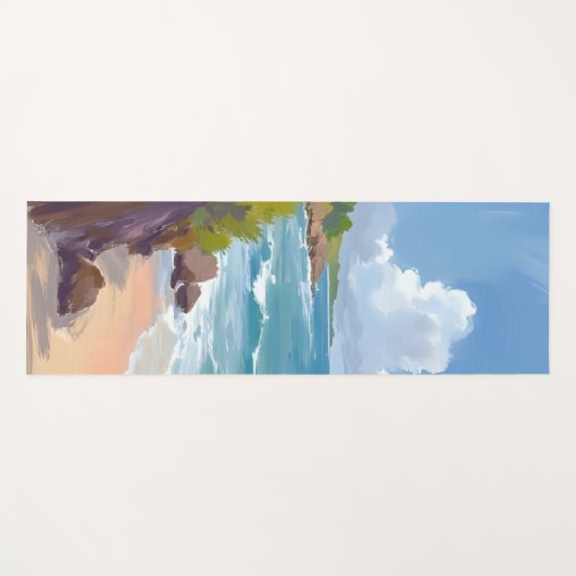 Cape Cod Beach Bay Ocean Painting ヨガマット (正面(横))