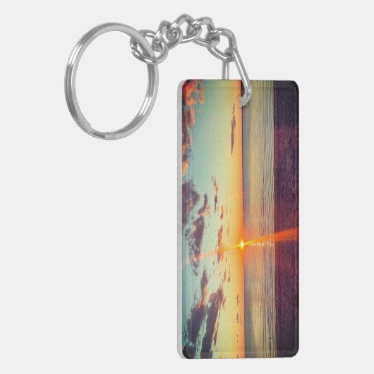 Cape Cod Beach Sunset Photo キーホルダー (正面左)