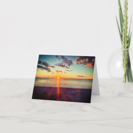 Cape Cod Beach Sunset Photo ノートカード (正面)
