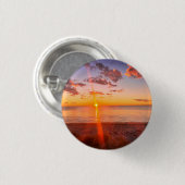 Cape Cod Beach Sunset Photo Pinback Button 缶バッジ (正面&裏面)