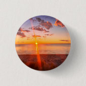 Cape Cod Beach Sunset Photo Pinback Button 缶バッジ (正面)