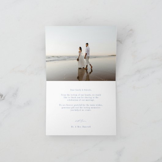 CAPE COD COASTAL Seashell結婚の写真 サンキューカード (内部)