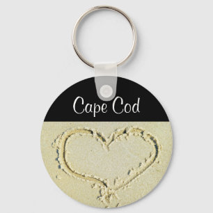 Cape Cod Heart on a Sandy Beach Key Chain キーホルダー