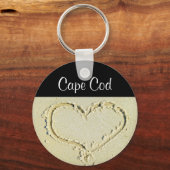 Cape Cod Heart on a Sandy Beach Key Chain キーホルダー (正面)