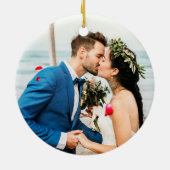 Cape Cod MAの写真結婚初めてのクリスマス セラミックオーナメント (裏面)