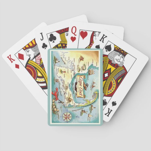 Cape Cod MA Map Playing Cards トランプ (裏面)