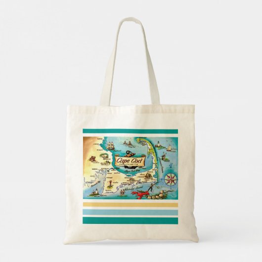 Cape Cod MA Map Tote トートバッグ (裏面)