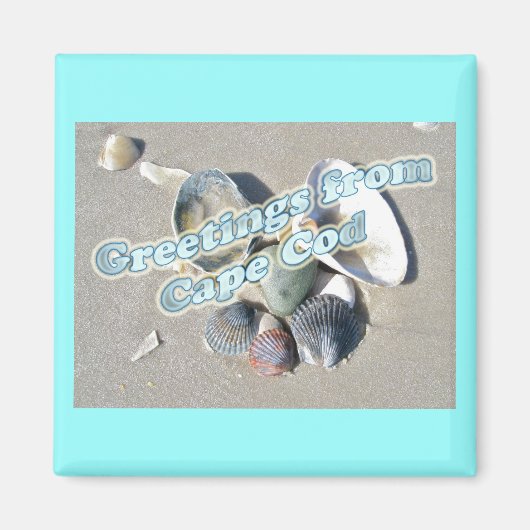 Cape Cod Massachusetts – シェル&サーフ マグネット (正面)