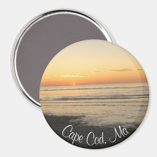 Cape Cod, Massachusetts Sunset Souvenir Magnet マグネット (正面/裏面)