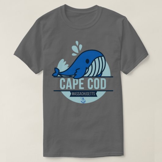 Cape Cod Massachusetts Whale Tシャツ (デザイン正面)