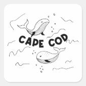 Cape Cod Massachusetts Whales スクエアシール (正面)