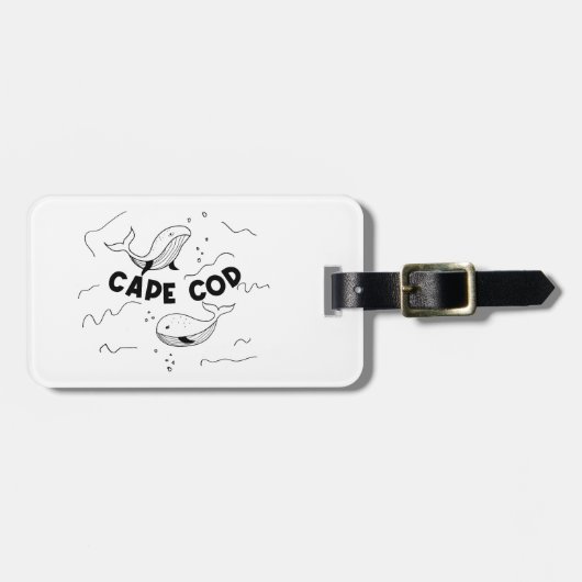 Cape Cod Massachusetts Whales ラゲッジタグ (正面横)