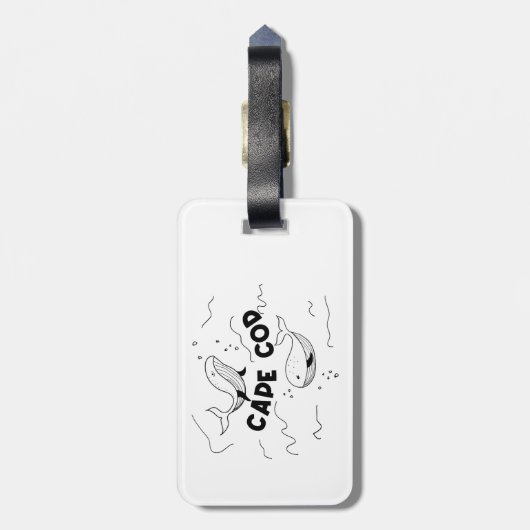 Cape Cod Massachusetts Whales ラゲッジタグ (裏面縦)