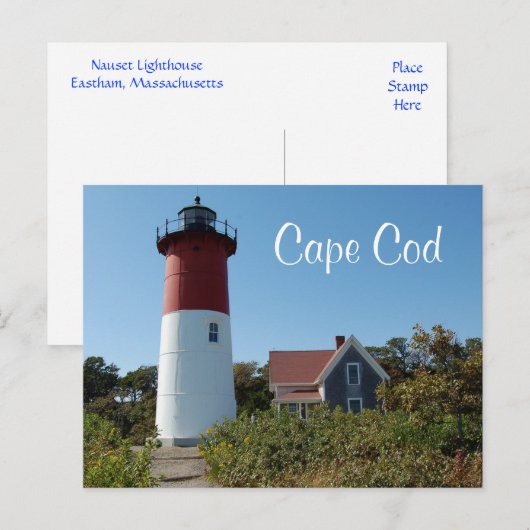 Cape Cod Nauset Light house, Massachusettsはがき ポストカード (正面/裏面)