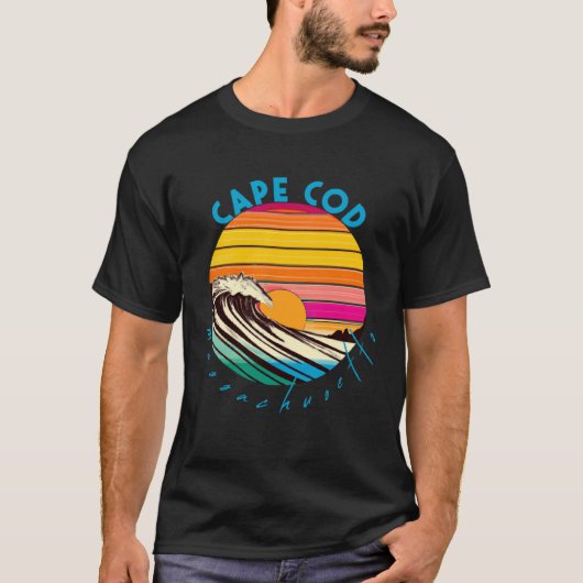 Cape Cod Retro 1980s Style Massachusetts Beach Tシャツ (正面)