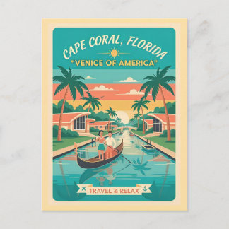Cape Coral FL – The Venice of America Retro 1950s ポストカード