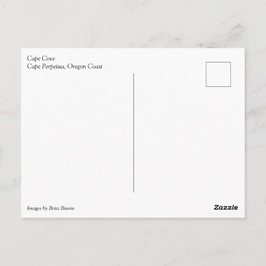 Cape Cove、Cape Permo、オレゴン ポストカード (裏面)