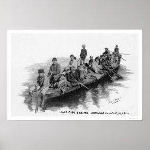 Cape Eskimos Arriving Nome AK 1910 ポスター