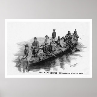 Cape Eskimos Arriving Nome AK 1910 ポスター