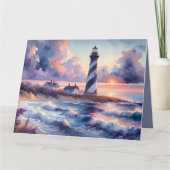 Cape Hatteras Light house at Sunset Coastline カード (正面)