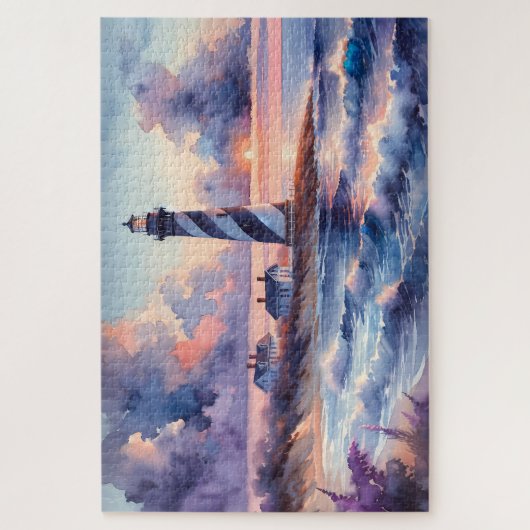 Cape Hatteras Light house at Sunset Coastline ジグソーパズル (縦)