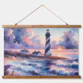 Cape Hatteras Light house at Sunset Coastline 吊り下げ型タペストリー (正面)