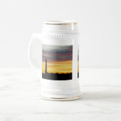 Cape Hatteras Light house at Sunset Stein ビールジョッキ (正面左)