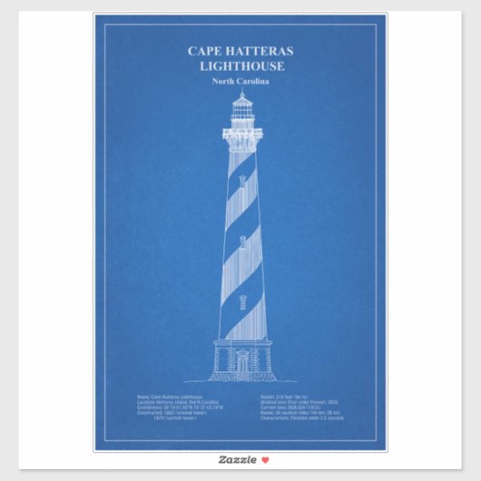 Cape Hatteras Light house - North Carolina - AD シール (シート)