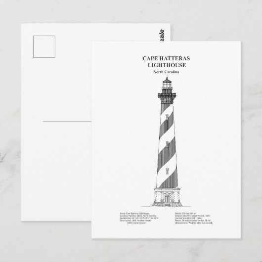 Cape Hatteras Light house - North Carolina - BD ポストカード (正面/裏面)