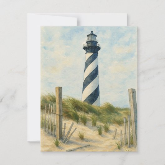 Cape Hatteras Lighthouse Watercolor ノートカード (正面)