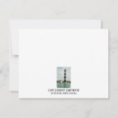 Cape Lookout Lighthouse Watercolor ノートカード (裏面)