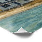 Cape Lookout Lighthouse Watercolor ポスター (コーナー)