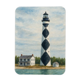 Cape Lookout Lighthouse Watercolor マグネット