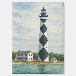 Cape Lookout Lighthouse Watercolor マグネット